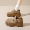 Platform-soled Borken Shoes for Women's Spring and Autumn New Retro Women's Casual Belt Buckle Single Shoes for Women