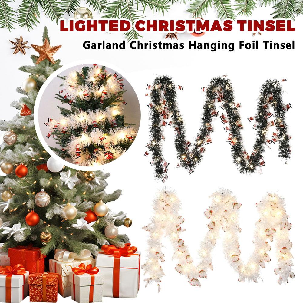 5m Multicolor LED Christmas Garland With 50 Sparkling New Lights Tree Decor Hanging Ribbon Ornaments Fairy Xmas Year Wreath V3W6