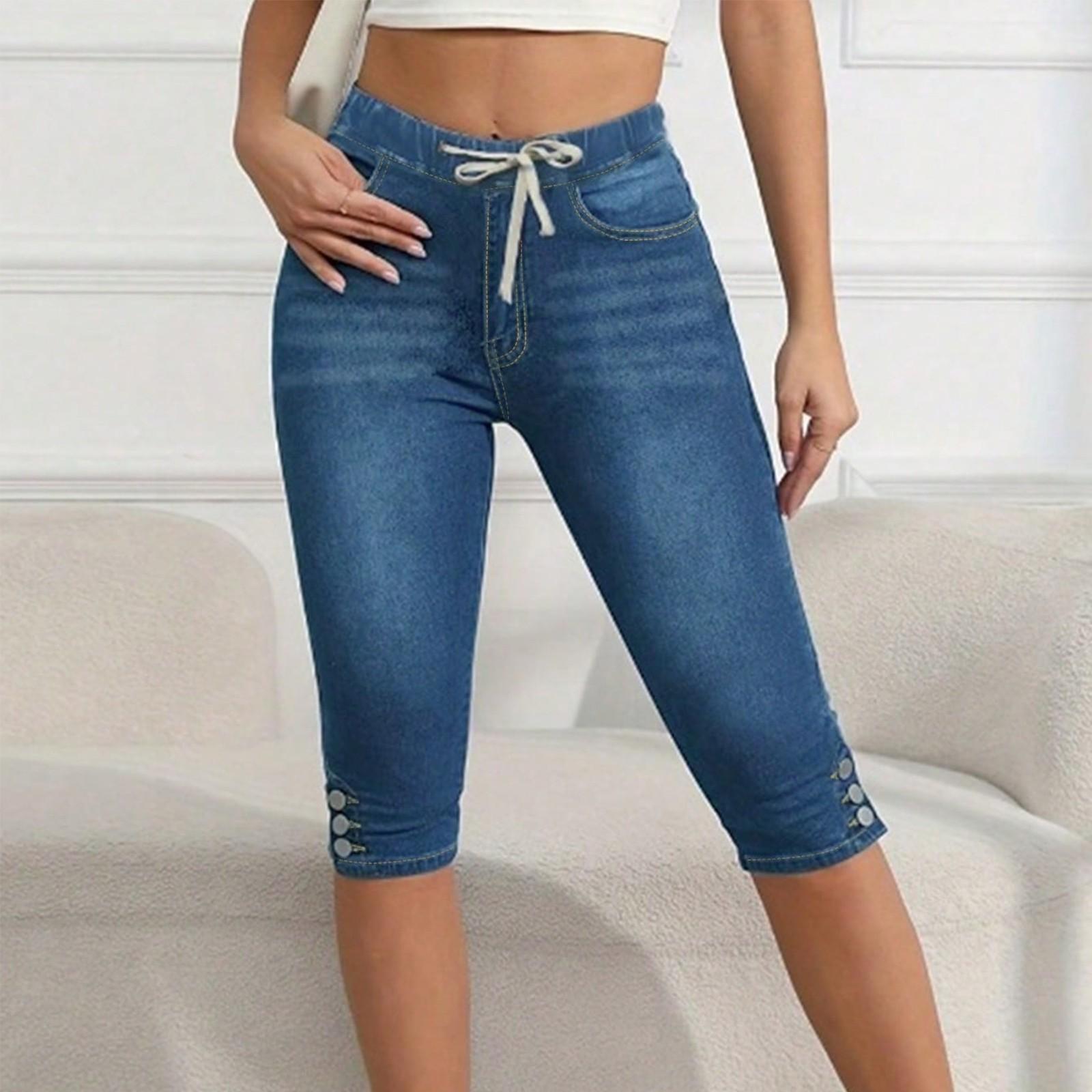 

Женские узкие трендовые рваные повседневные модные джинсы на небольшую ногу M синий