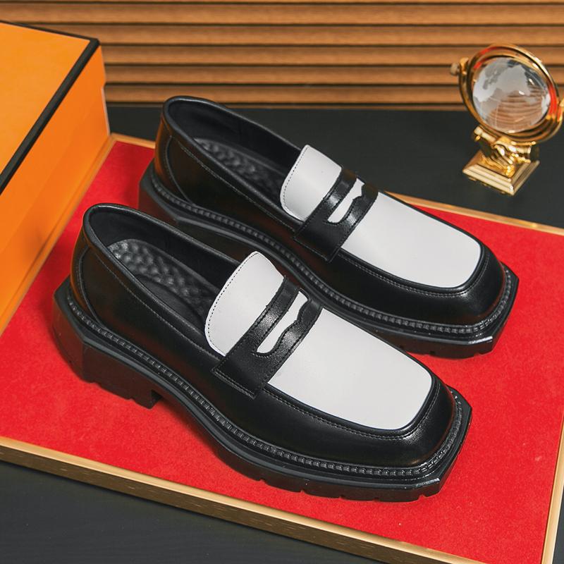 Size 38-45 Classic Men Loafers British Casual Comfortable Fashionable Thick Soled Leather Shoes Men Business Office Formal Shoes