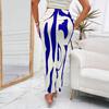 Women Fishtail Skirt Zebra Pattern Hip-Covering Maxi Skirt High Waist Office Lady Long Skirt