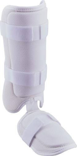 ZETT Baseball Batting Protective Gear, High School Baseball Compatible, Leg Guards, Ambidextrous, White (1100) BLL325HS