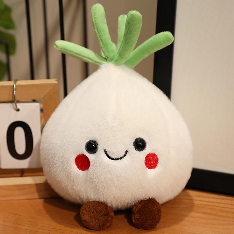 Funny Vegetable Elf Plush Toy: Garlic, Ginger, Onion & Melon Figures