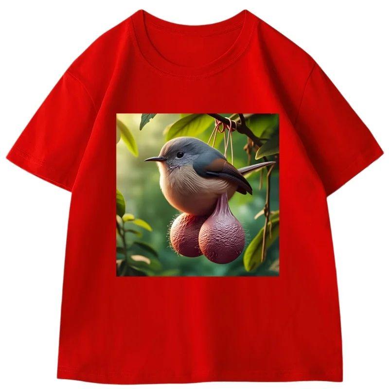 Ball Bird Gag Unisex Unisex Fun Roundneck Loose Shortsleeve Tshirt Streetwear Casual Highquality Tshirt Y2k Fashion Clothes