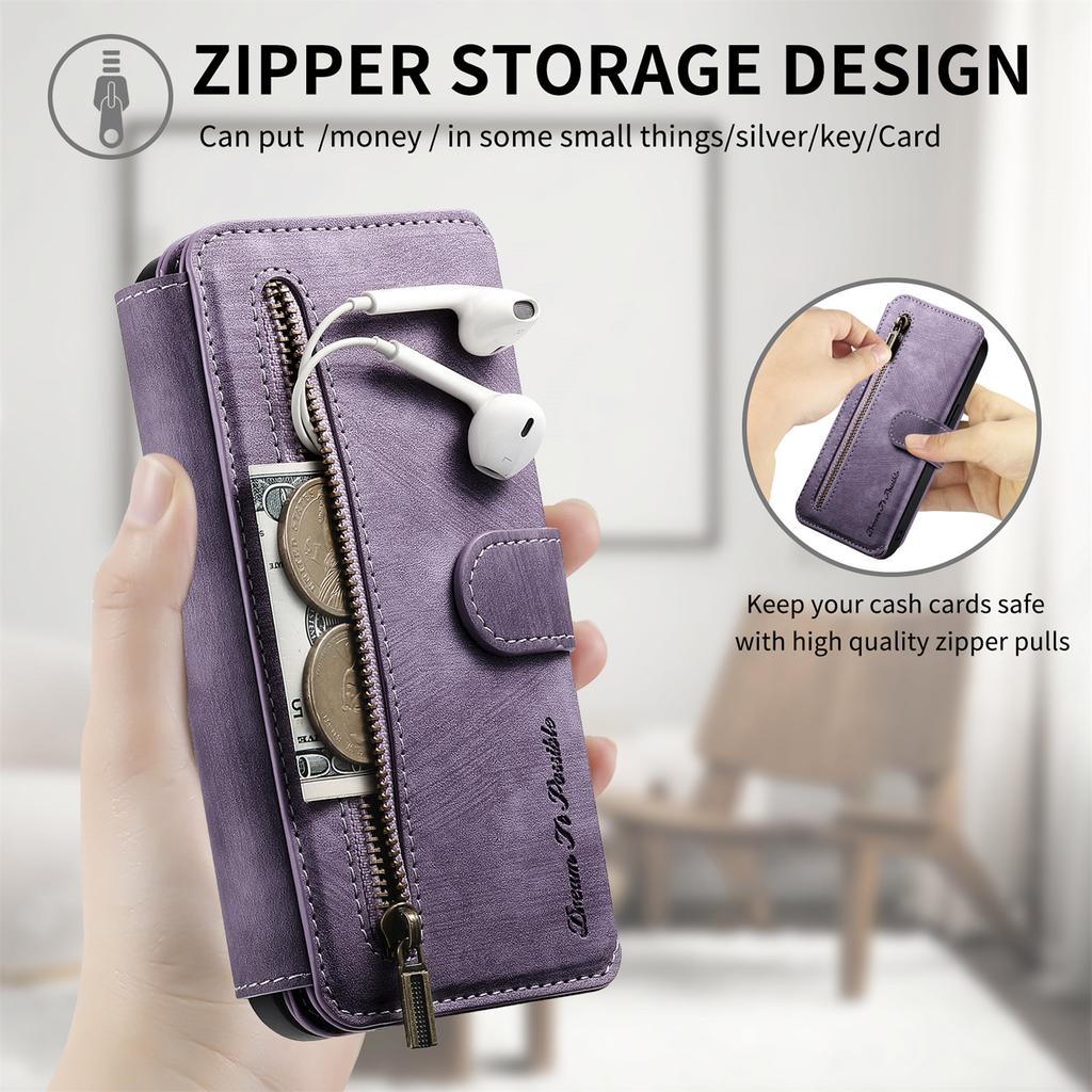 4-in-1 Wallet Case for iPhone XS/11/12/13/14/15/16/17 Series (Protector, Card Holder, Crossbody Bag, Stand)