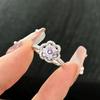 Exquisite Luxury Purple Crystal Rings for Women Creative Inlaid Zircons High Quality Fashion Hollow Out Ring Zircon