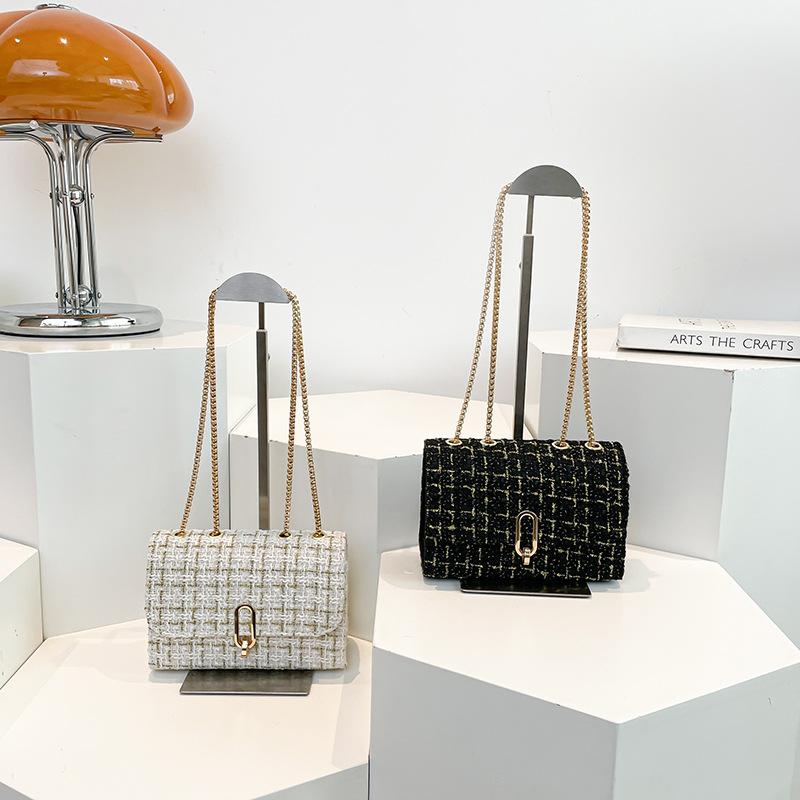 Korean Version Plaid Pattern Niche Ins Style Fashion Personality Small Square Bag Women's Casual Foreign Style Versatile Temperament Messenger Bag