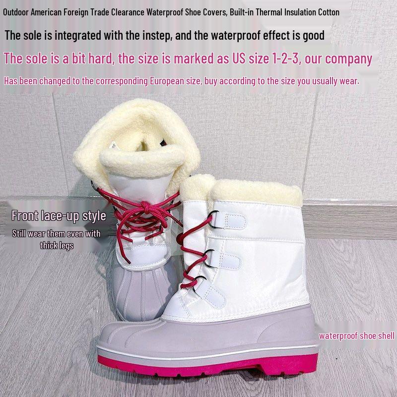 Clearance Waterproof Children's Mid-Calf Snow Boots for Outdoor and Skiing