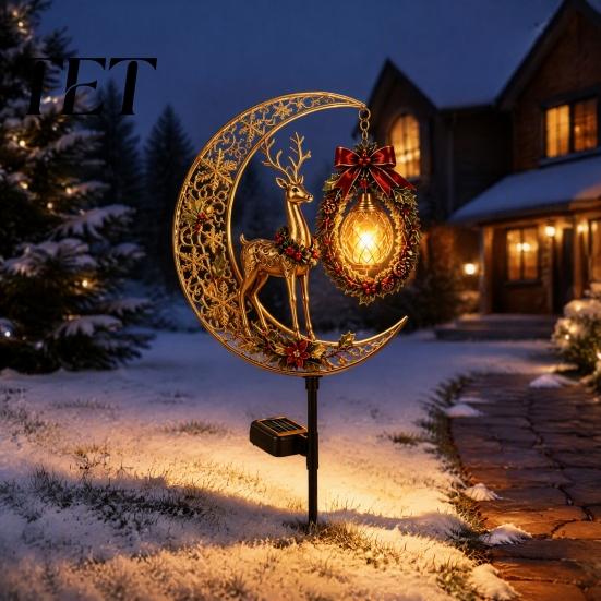 Decorative Pathway Lighting for Patios Solar Christmas Yard Stakes Light, Nutcracker Soldier/Angel/Red Bird/Snowman Outdoor Garden Lamp, Gift