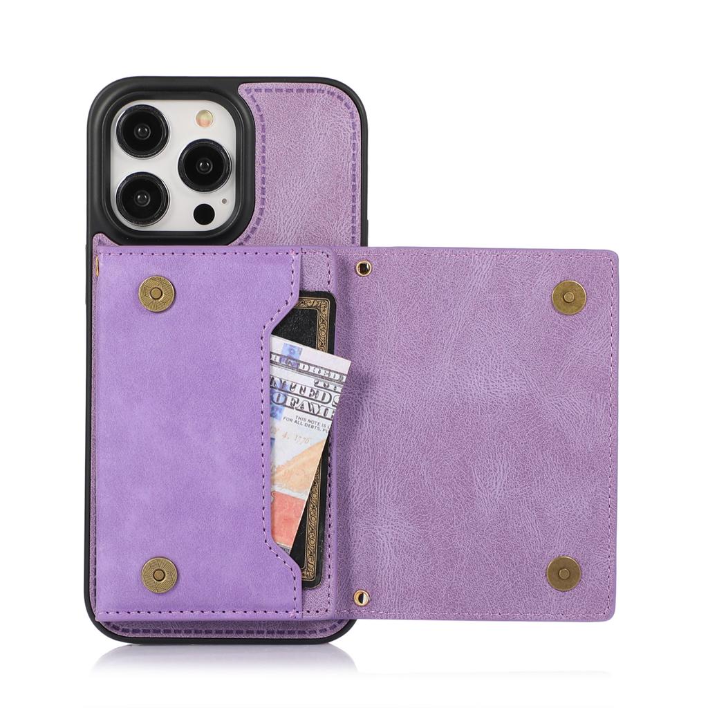 For iPhone 16 Pro Case Wallet RFID Blocking TPU Leather Phone Cover with Lanyard