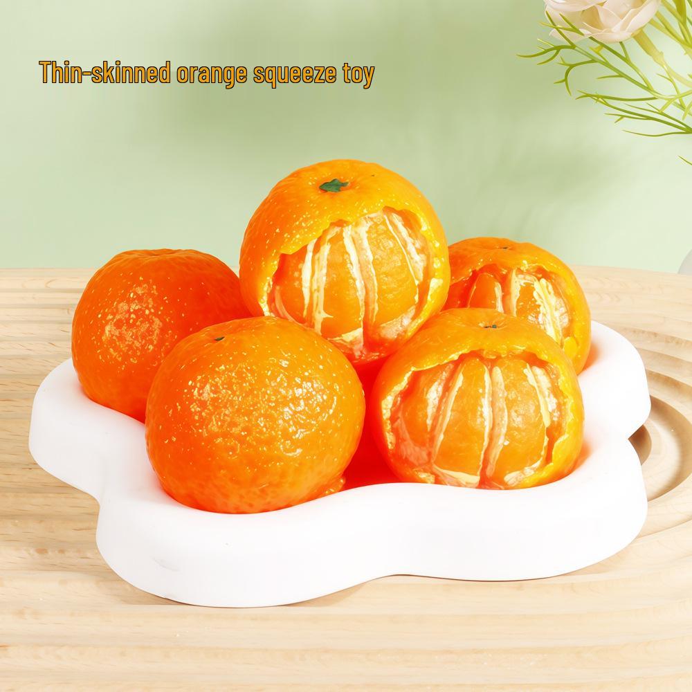 Douyin Popular Realistic Peeled Orange Squeeze Toy - TPR Stress Relief Soft Decompression Artifact