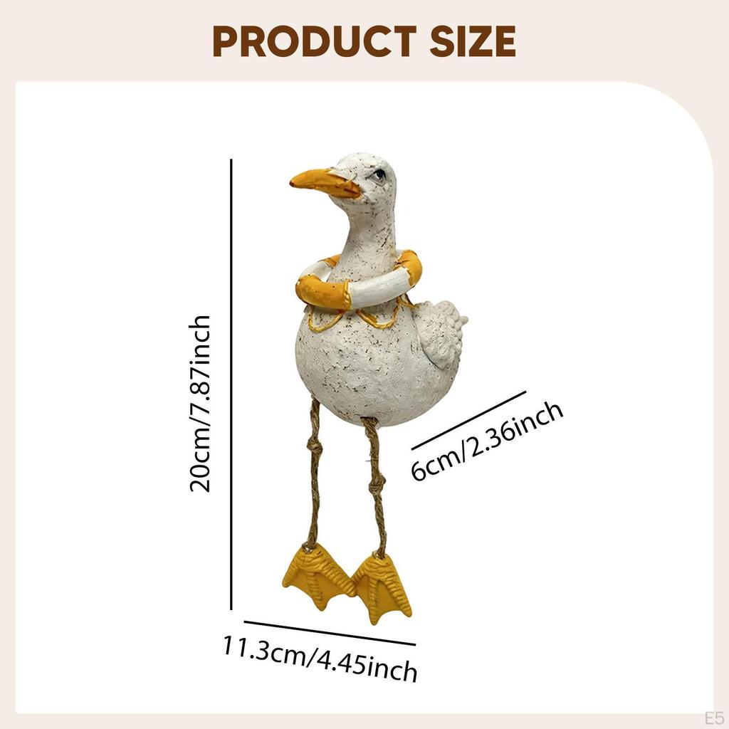 Seabird Statue Animal Sculpture Coastal Decor Nautical Resin Craft Beach Desktop Decoration Dangling