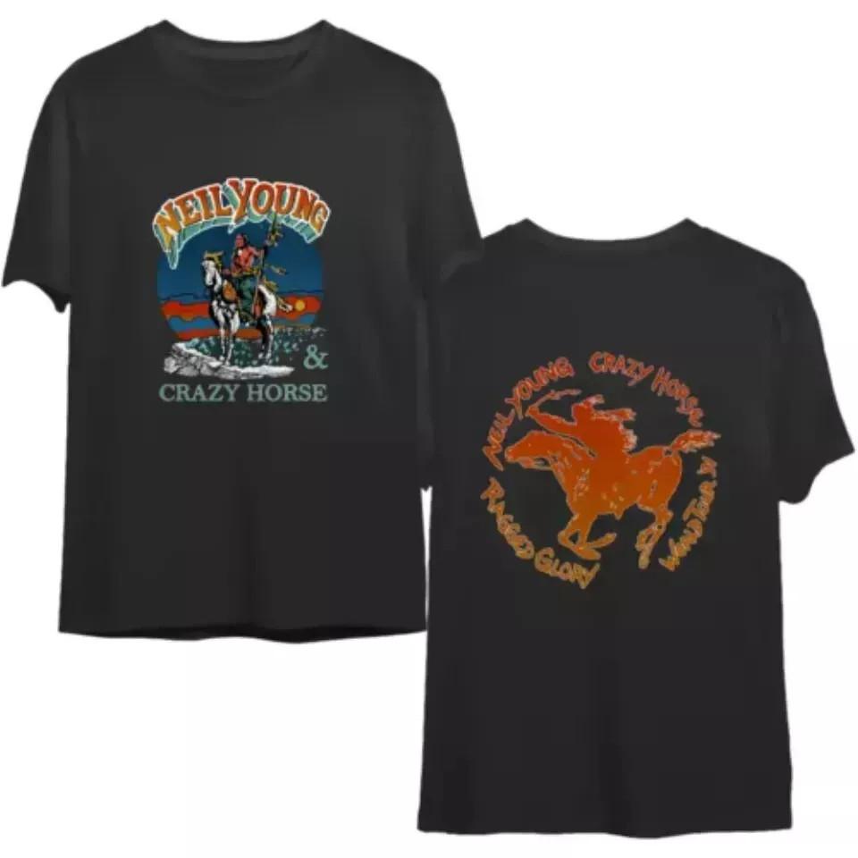 Футболка Neil Young And Crazy Horse Черная Двусторонняя Унисекс Футболка XL