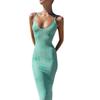 European & American Sexy Print Bodycon Spaghetti Strap Vacation Dress