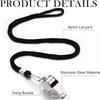 Genuine Stainless Steel High-Pitched Police Whistle with Lanyard for Outdoor Survival and Sports Refereeing