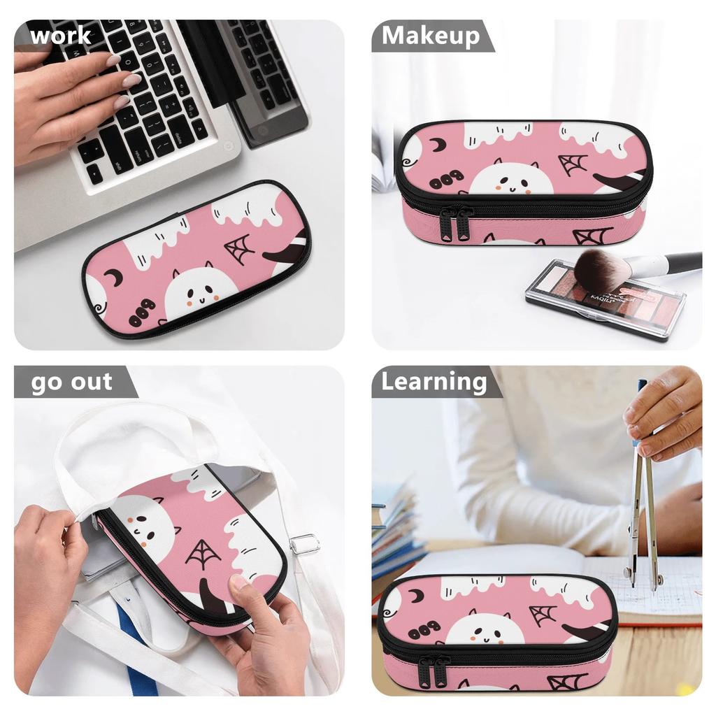 Student Pencil Case Practical 300D Polyester Zipper Closure with Main Storage Mesh Pocket and Organized Pen Holders for Boys Girls