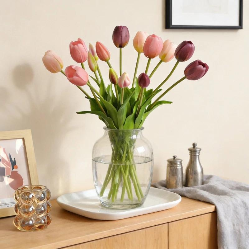 Artificial Flower Tulip High Quality Artificial Flowers Home Room Decor Wedding Mother Valentine Floral Ornaments Holding Flower