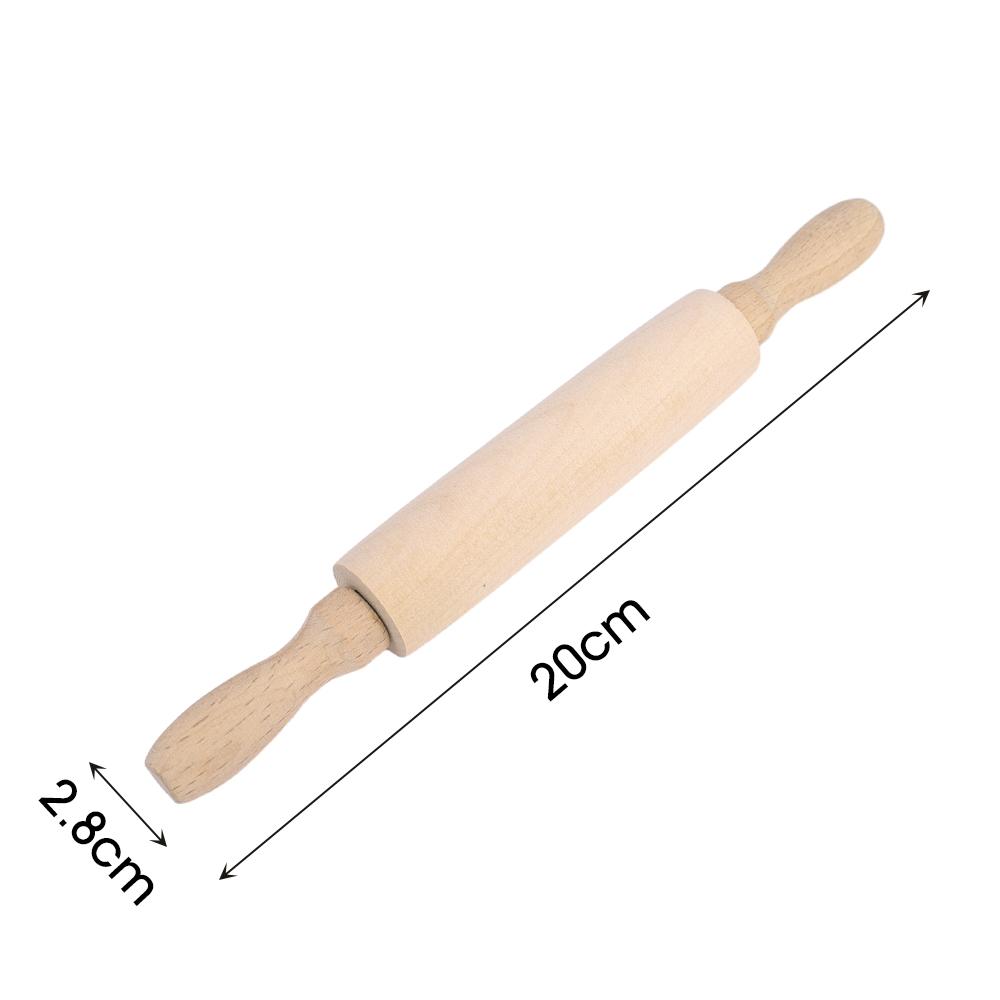 

1Pcs Wooden Rolling Pin Household Non Powder Stick Dumpling Rolling Noodle Stick Home Kitchen Baking Pastry Tools 360° Rotation 20cm