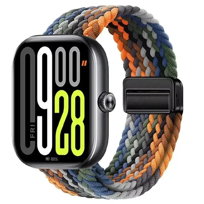 Magnetic Loop for Xiaomi Redmi Watch 4 5 Strap Adjustable Braided Sport Nylon Replacement bracelet for Miband 8 pro/9 pro band