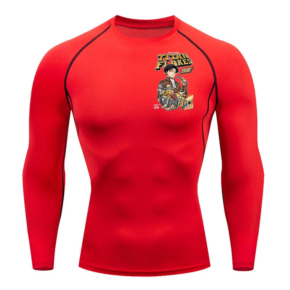 Fitness Sportswear Teenagers Tshirt Levi Ackerman Graphic Tops Tight Training Clothes Boy Compression Running Basketball Clothes