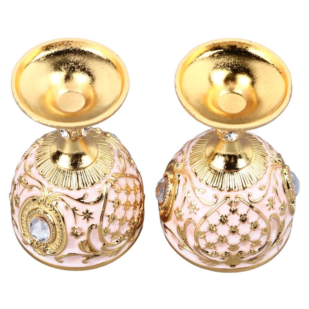 2PCS Small Zinc Alloy Goblet Gold White Retro Metal Cup Vintage Goblet  Party Drinking