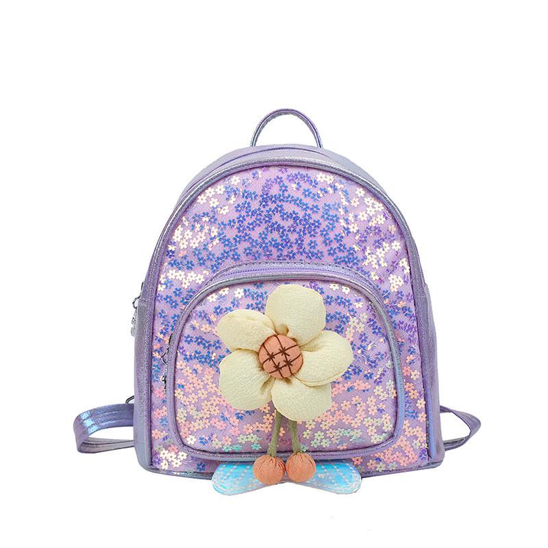 Cute Colorful Sequin Flower Girls Backpack For Kindergarten And Travel Activities