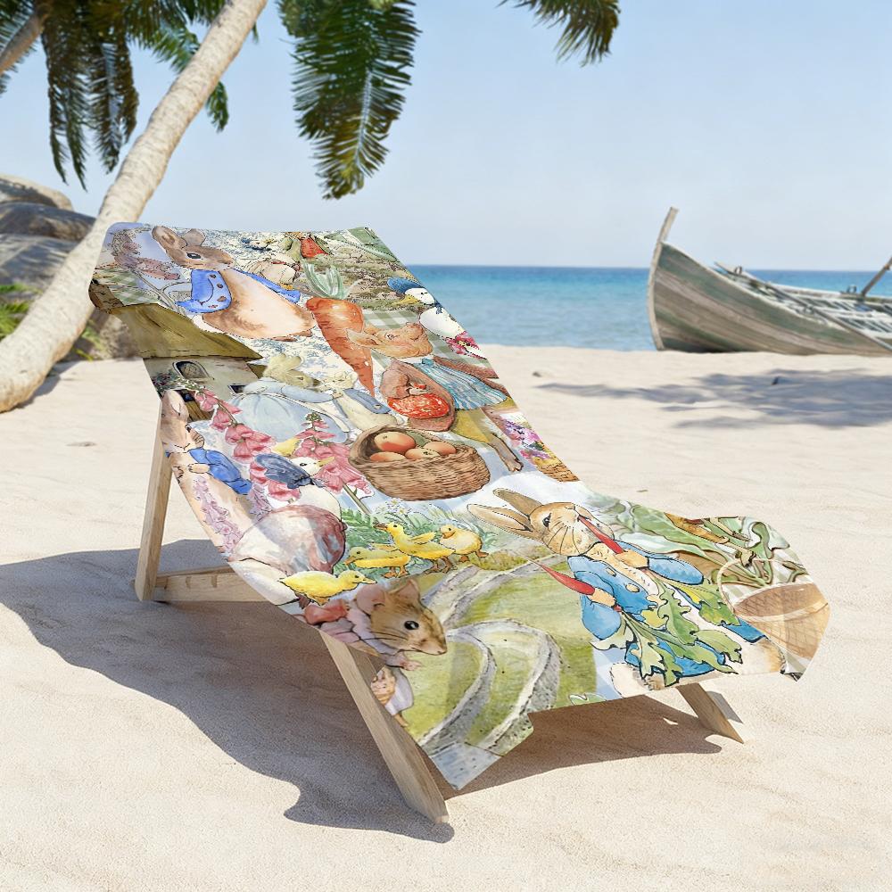 Retro P-Peter R-Rabbit Art Towel Quick Dry Soft Yoga Swimming Fitness Mountain Climbing Large Beach Towels