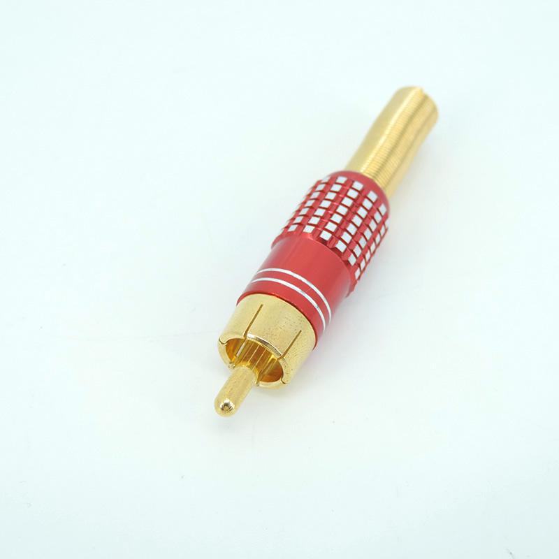 270RCA позолоченный RCA штекерный разъем Пайка AV аудио-видео кабеля Штекерный адаптер для видео IP-камеры Камеры видеонаблюдения красный