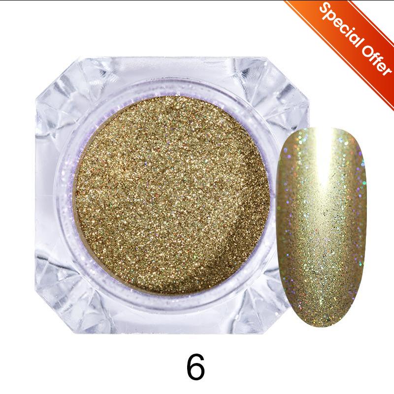 Silver Nail Glitter Powder Metallic Effect Pigment UV Gel Polish Flakes Dust Manicure Decoration Nails Accessories
