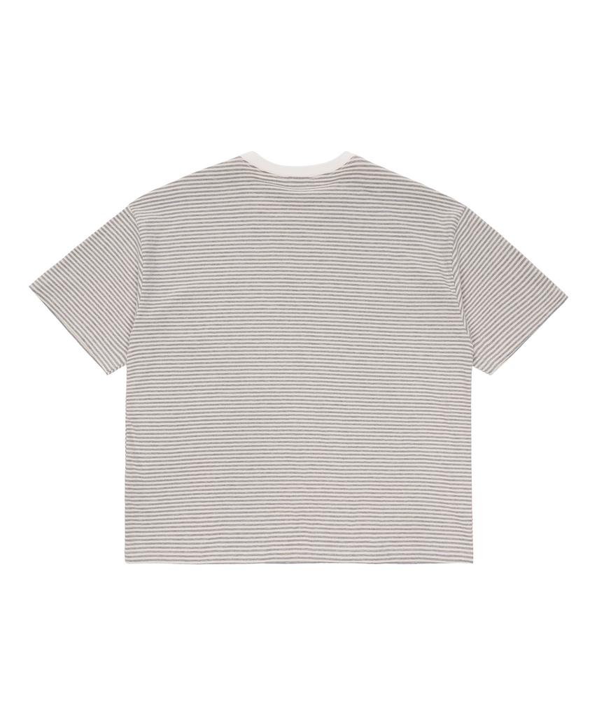 Yunibeoseugameonteu Striped Graffiti T-Shirt_Melange Grey