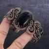 Natural Fluorite Gemstone Handmade Copper Wire Wrap Cuff Bangle Adjustable I4R90