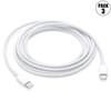 [Lot-3] Câble USB-C vers USB-C Charge Rapide 20W pour iPhone 17, 17Air, 17 Pro, 16e, 16 Pro, iPhone 15 Pro Max - 1M