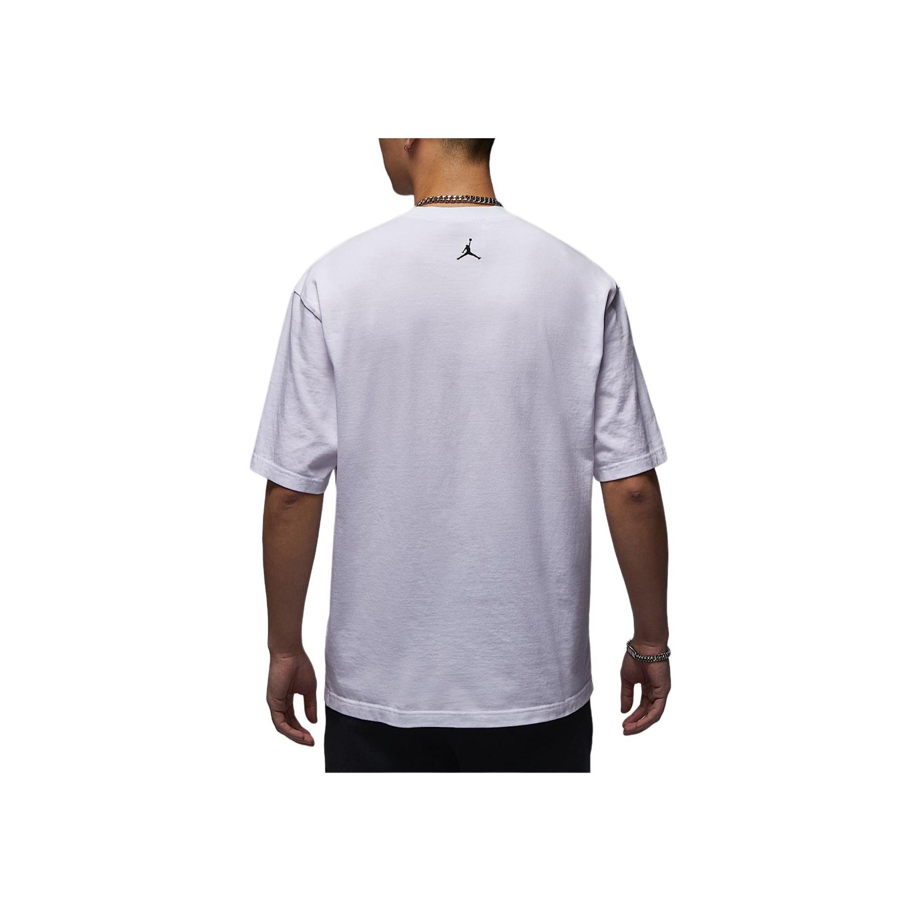 

Jordan Round Neck Fashion Versatile Vintage Short Sleeve T-Shirt Men Tops White HJ2930-100 3XL