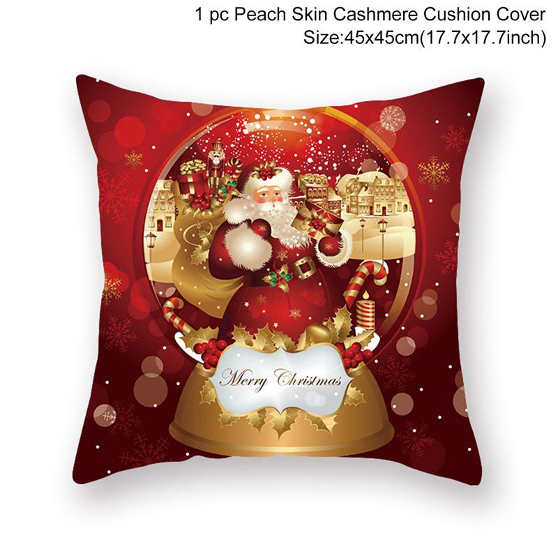 Christmas Cushion Cover  Decoration Home Santa  Decorations  Gift Navidad Happy New Year 2022