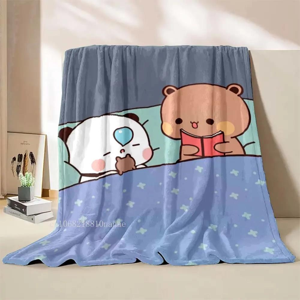 Cartoon Print Bubu And Dudu Soft Plush Flannel Blanket Living Room Bedroom Bed Couch Picnic Blanket