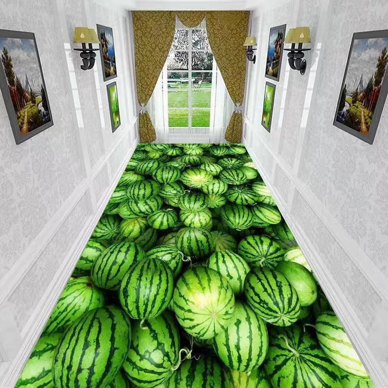 3D Three-dimensional Corridor Long Carpets Grass Stone HALLWAY Rug Can Be Customized Runner Carpet Paved Pastoral Road Stair Mat