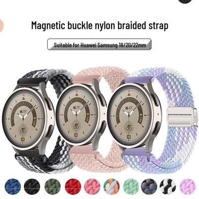 Cinturino Sportivo Elastico in Nylon Compatibile per Huawei GT5 e Samsung Watch7 con Fibbia Magnetica