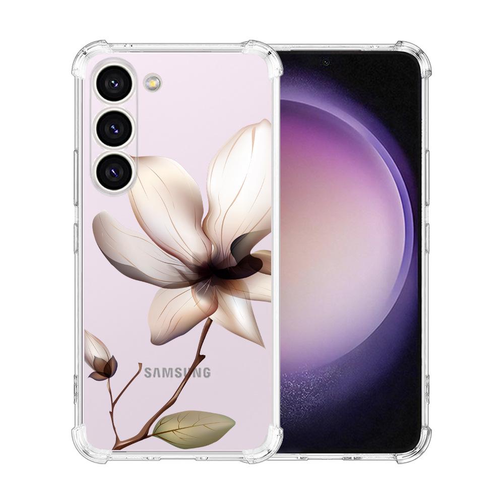 Samsung Galaxy S24 Ultra Case Airbag TPU Painted Butterfly Flowers - Perfect Fit