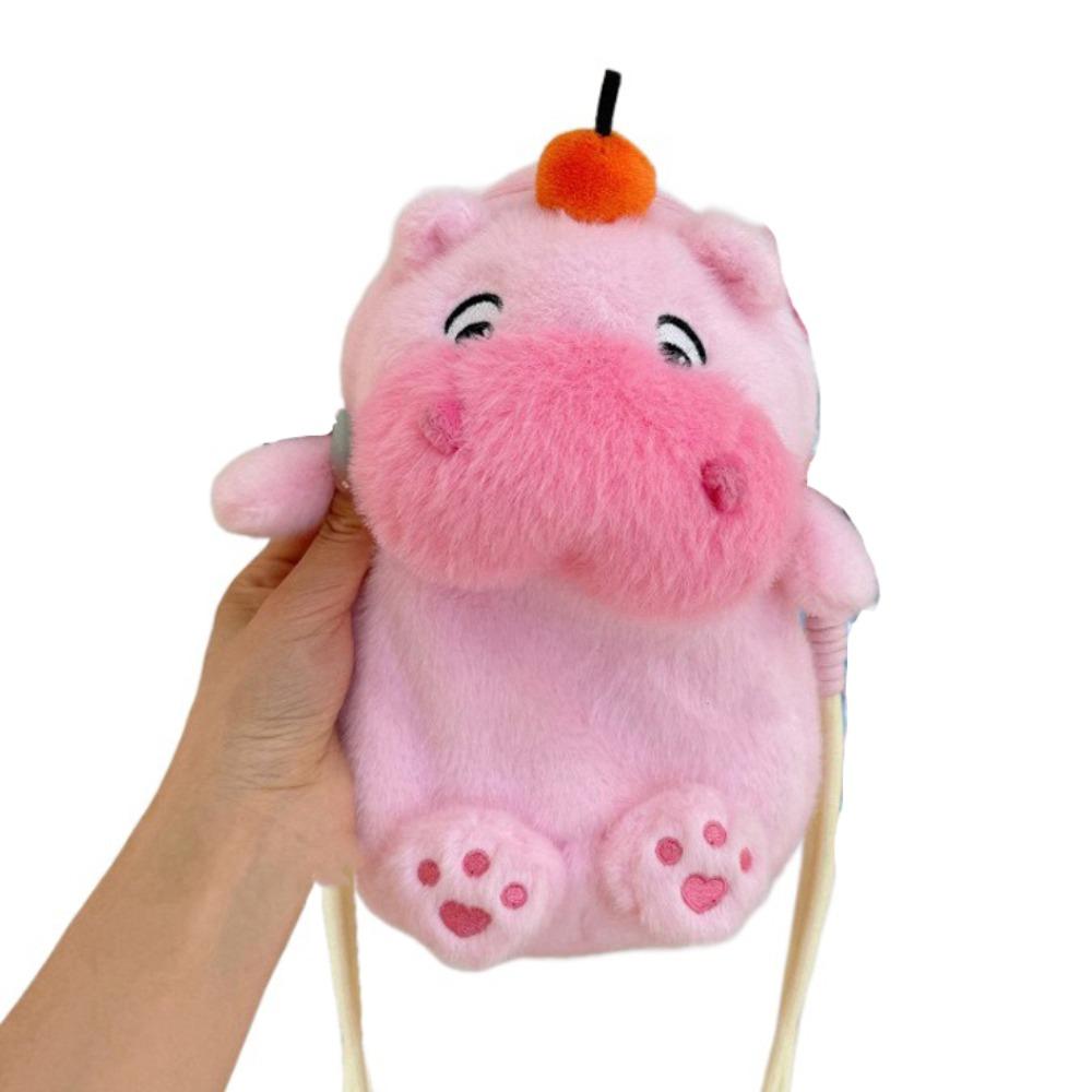 Animal Doll Capybara Plush Crossbody Bag Persimmon Cartoon Plush Shoulder Bag  Office