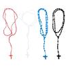 Multipurpose Hand Knotted Crossing Rosary Necklace Sturdy Cotton Thread Jewelry Accessory for Mindfulness Stylish Outfits