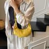 Bullhorn Shaped Underarm Bag Women's Solid Color Dumpling Handbag Zipper Shoulder Bag Knot Design Commute Dating Crossbody Bag
