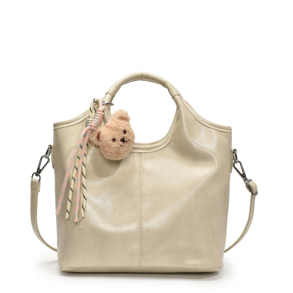 Large Capacity Bag Women's New Versatile Soft Leather Messenger Bag Women's Casual Portable Tote Bag
