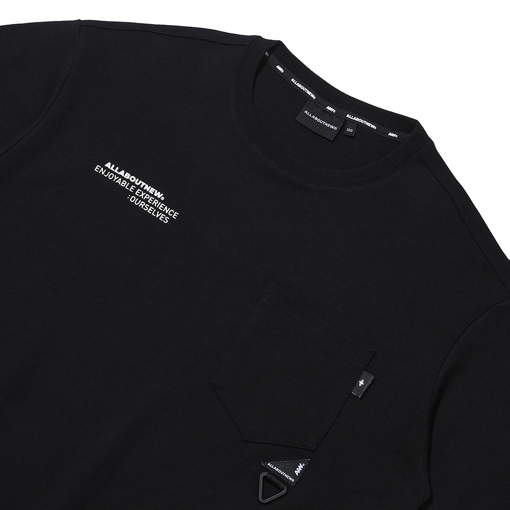 ALL ABOUT NEW Label Patch Pocket Short Sleeve T-Shirt Black Iny2Tm27Abk