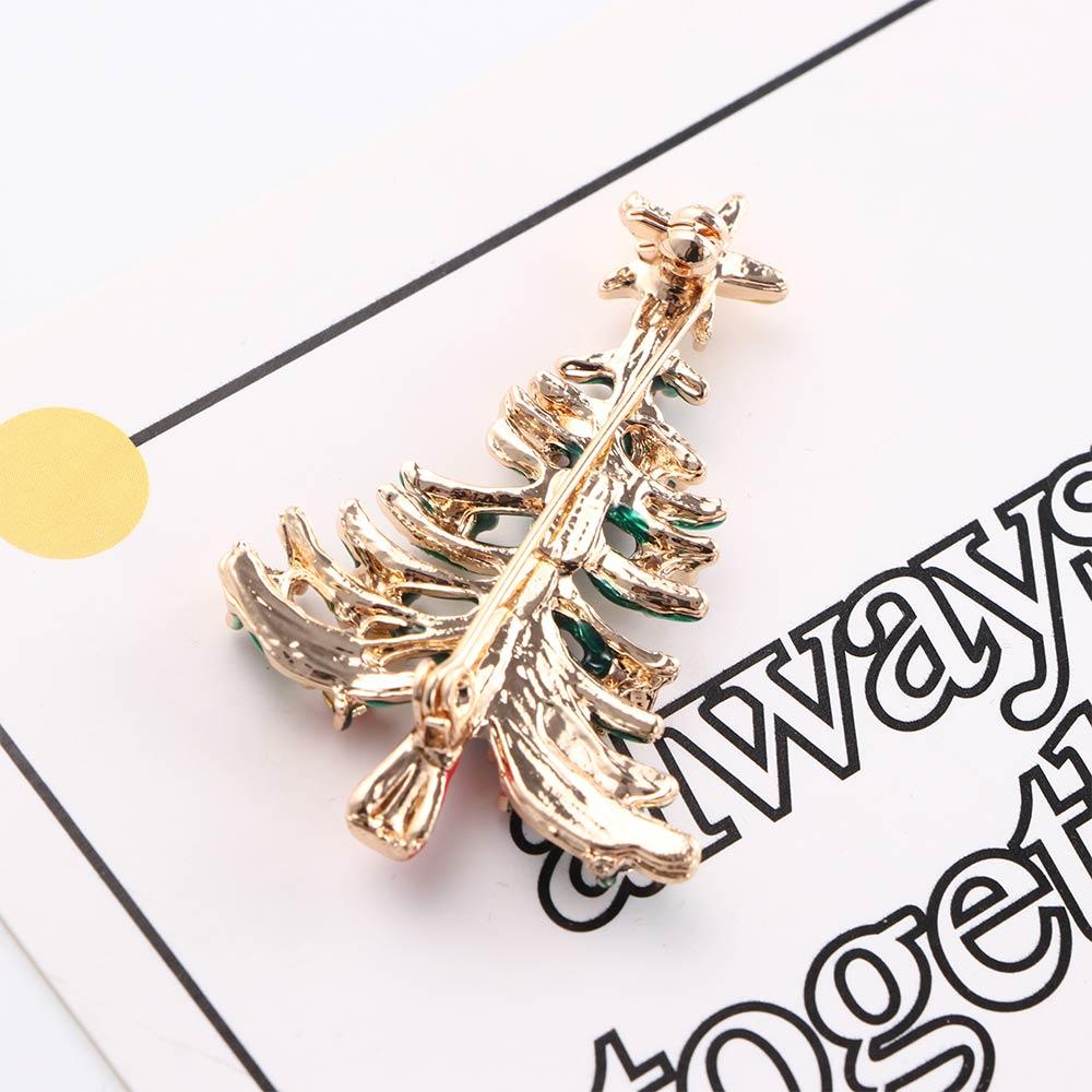 Rhinestone Christmas Tree Exquisite Girls Brooch Pin Christmas Gift Fashion Accessories Jewelry