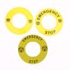 Emergency Stop Warning Stickers Waterproof High Visibility Yellow Long Lifespan Labels for Logistics Warehouse Equipment Sign