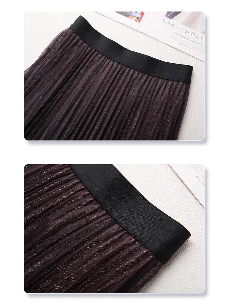 2024 Khaki High-Waisted Midi Skirt: Women's Autumn/Winter A-Line Slimming Hip-Hugging Style