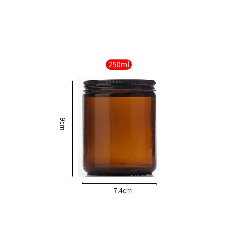 Amber Glass Candle Holder Jar