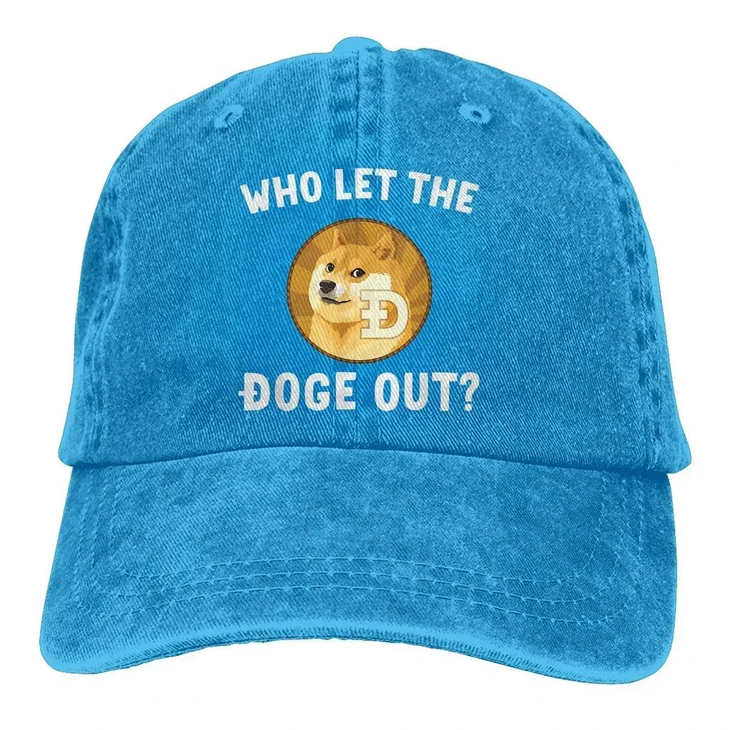 Who Let The Out Baseball Cap Men Doge Dogecoin Skyrocketing Bitcoin Digital Currency Caps colors Women Summer Snapback Caps