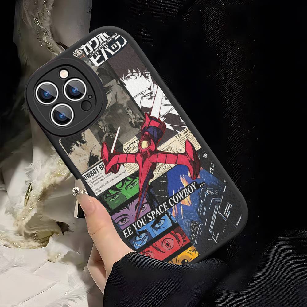 Anime Cowboy Bebop Phone Case Hard Leather For IPhone 16 15 14 13 12 Mini 11 14 Pro Max Xs X Xr 7 8 Plus Fundas