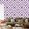 Wallpaper Casual Checkerboard Purple and White for Living Room and Bedroom 50x1000
